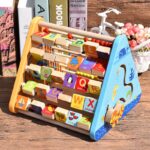 Centru de activitati din lemn litere si imagini(engleza) 5 in 1