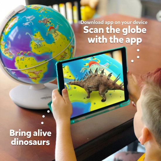 Glob interactiv Dinozauri compatibil cu telefon-tableta