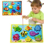 Puzzle magnetic Animale marine Jucarie pescuit lemn