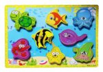 Puzzle magnetic Animale marine Jucarie pescuit lemn