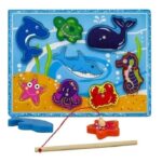 Puzzle magnetic Animale marine Jucarie pescuit lemn