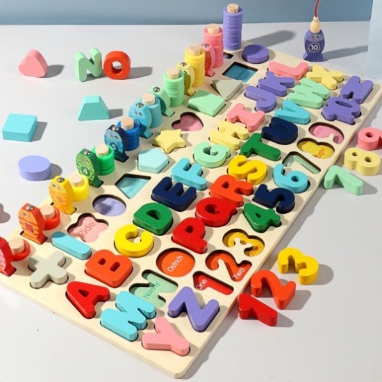 Tabla de joc logaritmica Puzzle educational Pescuit magnetic