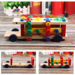 Camion-din-lemn-banc-scule-si-ciocanel-cu-bile-2in11