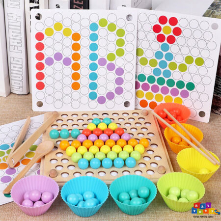 Joc Montessori Sortare Asociere bile din lemn