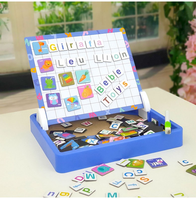 Puzzle educativ magnetic Asociere carduri Alfabetul
