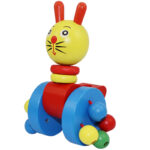 Jucarie de impins pentru copii animalute din lemn