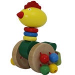 Jucarie de impins pentru copii animalute din lemn