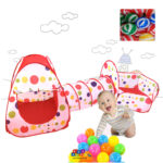 Cort tunel centru de joaca copii 3in1 cu 100 Bile