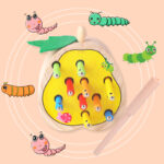 Joc Pescuit magnetic lemn Montessori Fructe Prinde Insectele
