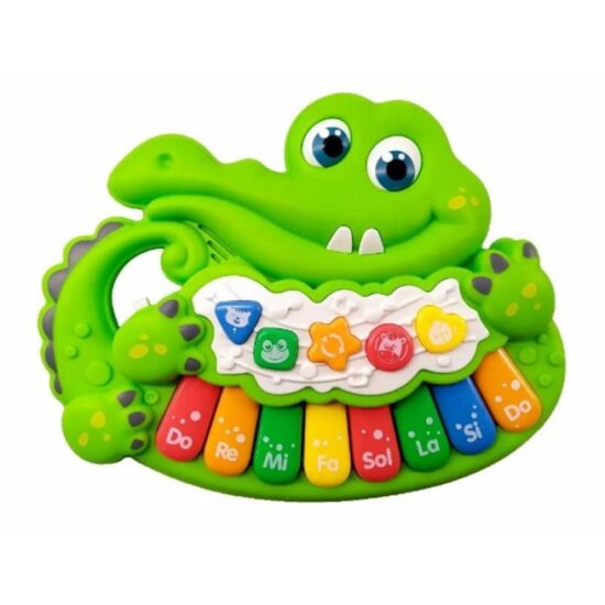 Pian de jucarie bebe cu lumini si muzica Crocodil