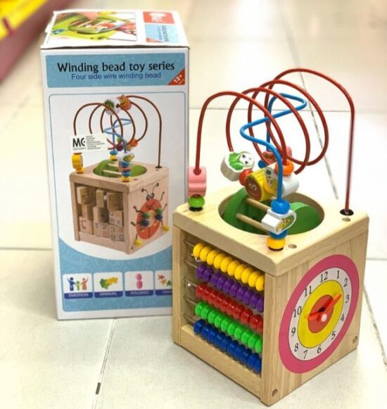 Cub din lemn 6 in 1 cu activitati educative Buburuza MUT