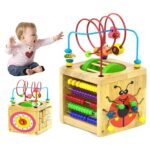 Cub din lemn 6 in 1 cu activitati educative Buburuza MUT