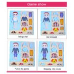 Puzzle din lemn incastru imbraca fetita si baiatul