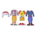 Puzzle din lemn incastru imbraca fetita si baiatul