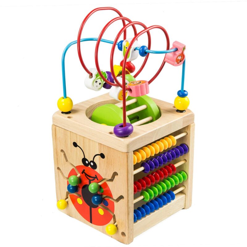 Cub din lemn 6 in 1 cu activitati educative Buburuza MUT