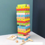 Cuburi lemn Jenga Turnul instabil 51 piese animale