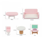 Casuta papusi din lemn cu mobilier cu 2 etaje MSN