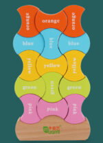 Puzzle educational din lemn pentru invatare culori