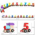 Jucarie Trenulet digital din lemn cu cifre 0-91