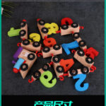 Jucarie Trenulet digital din lemn cu cifre 0-91