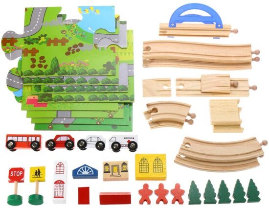 Jucarie-circuit-din-lemn-cu-masini-si-puzzle-40-piese