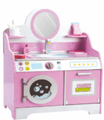 Masuta roz din lemn de infrumusetare