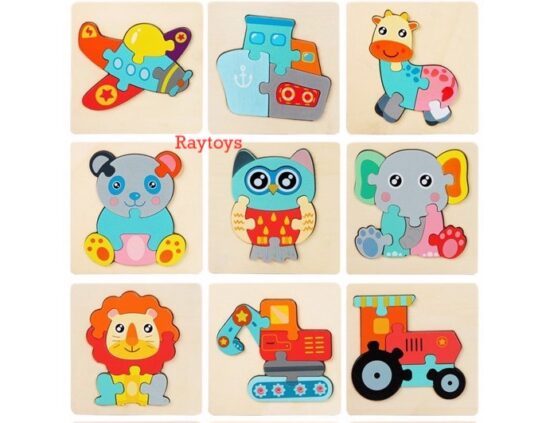 Puzzle-din-lemn-3D-Montessori-cu-animale-si-vehicule