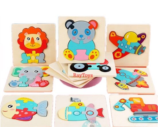 Puzzle din lemn 3D Montessori cu animale si vehicule1 Puzzle-din-lemn-3D-Montessori-cu-animale-si-vehicule