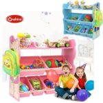 Rafturi-depozitare-jucarii-din-lemn-roz-model-urs-80-cm-inaltime