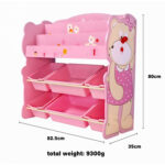 Rafturi-depozitare-jucarii-din-lemn-roz-model-urs-80-cm-inaltime