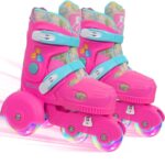 Set Role Roz cu Protectii reglabile 4 roti ajutatoare Frana siguranta