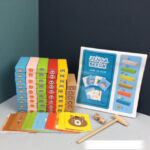 Cuburi lemn Jenga Turnul instabil 51 piese animale