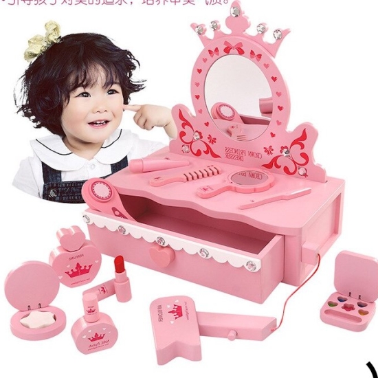 masuta-de-toaleta-din-lemn-cu-accesorii-princess-roz