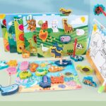 Puzzle 3 in 1 Pescuit magnetic si Tabla desen