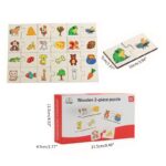 Puzzle traditional lemn Asociere alimente Clasificarea animalelor