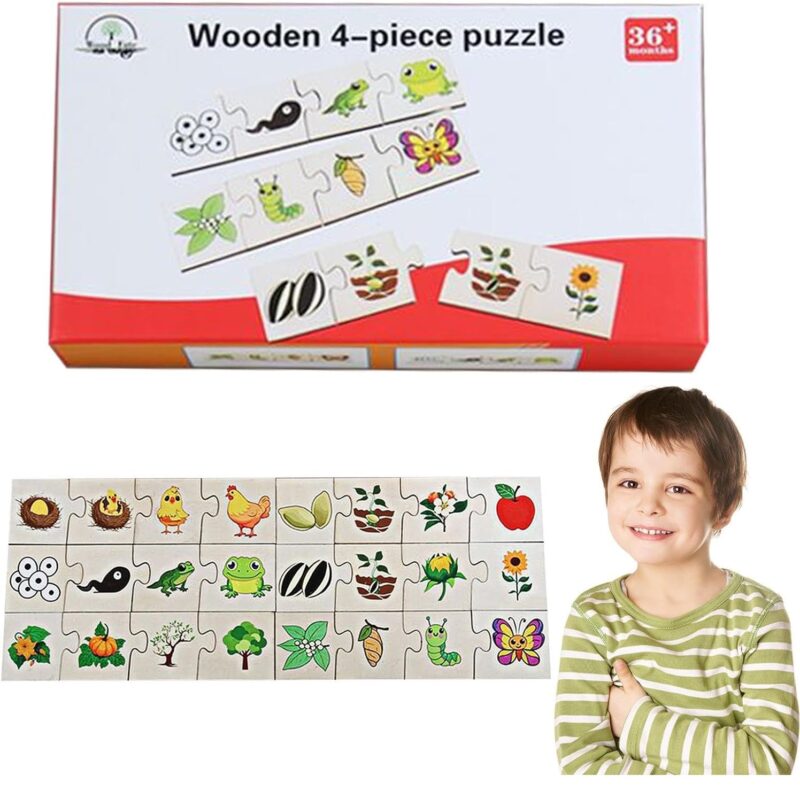 Puzzle traditional lemn Clasificarea animalelor Asociere evolutie