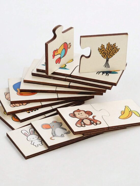 Puzzle traditional lemn Clasificarea animalelor Asociere evolutie