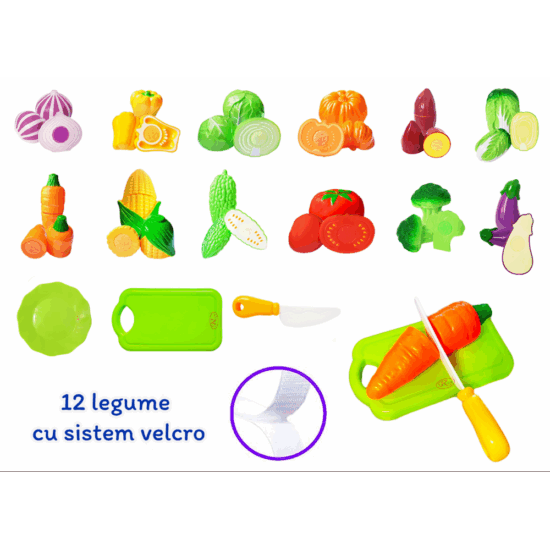 Set 15 Legume feliate Tocator Cutit Alimente pentru gatit din plastic