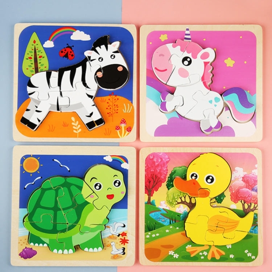 puzzle-lemn-3d-montessori-rainbow-animale