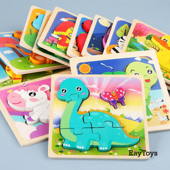 puzzle-lemn-3d-montessori-rainbow-animale