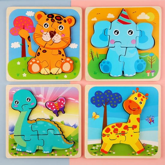 puzzle-lemn-3d-montessori-rainbow-animale