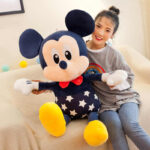 Mickey si Minnie Mouse plus cu rochite bleumarin 80 cm
