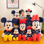 Mickey si Minnie Mouse plus cu rochite bleumarin 80 cm