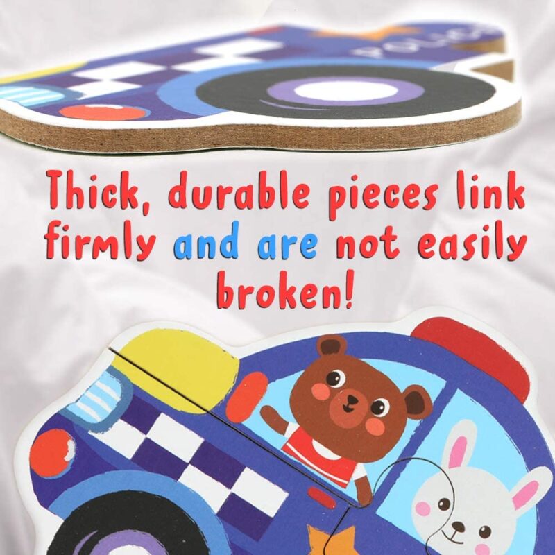 Set 6 puzzle piese mari in cutie metalica copii