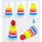 Turn din lemn copii curcubeul floare Rainbow Tower