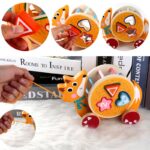 Animalute de tras din lemn cu forme geometrice