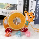 Animalute de tras din lemn cu forme geometrice