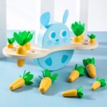 Balanta Montessori lemn Iepurele cantareste morcovii