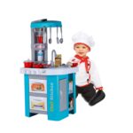 Bucatarie cu frigider-aparat de cafea-lumina si muzica Chef