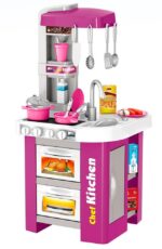 Bucatarie cu frigider-aparat de cafea-lumina si muzica Chef